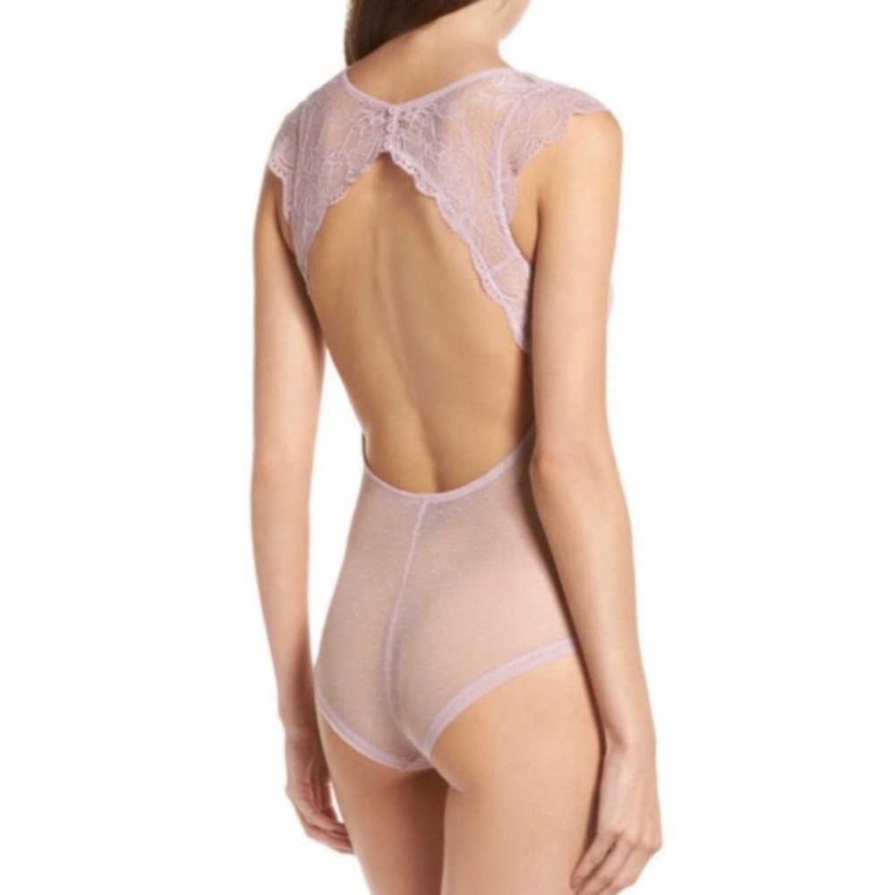Sam Edelman Sexy Lace Down Pink Bodysuit - Picture 7 of 11